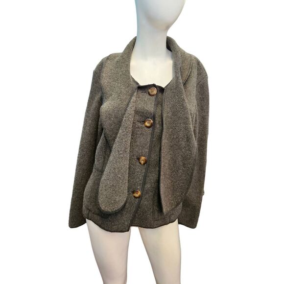 It's Your Adventure Gray Wool Blend Jacket Sz Large Womens Fall Coat - Picture 3 of 11